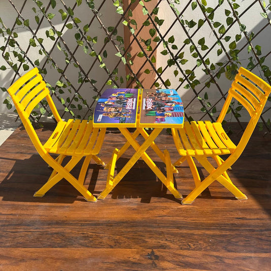 Foldable Kids Table & 2 Chair Set
