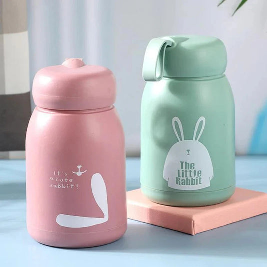 Mini 330ml Glass Vacuum Flask Cute Design Hot & Cold Bottle