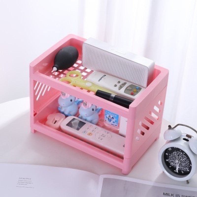 2 Layers Plastic Desktop Storage Rack