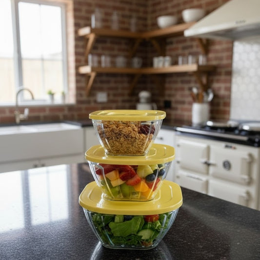 3Pcs Stackable Containers – Airtight & Fresh Keeping, Kitchen Accessories