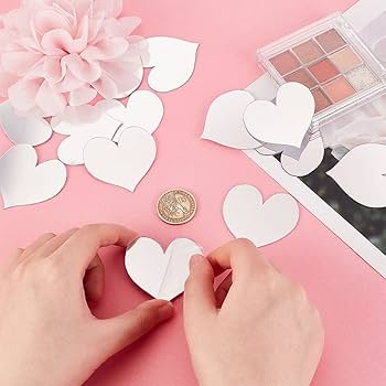 50 Pcs Heart shine Mirror Wall Stickers (1Inch)
