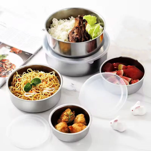 5PCS Stainless Steel Food Prep & Storage Bowl Set