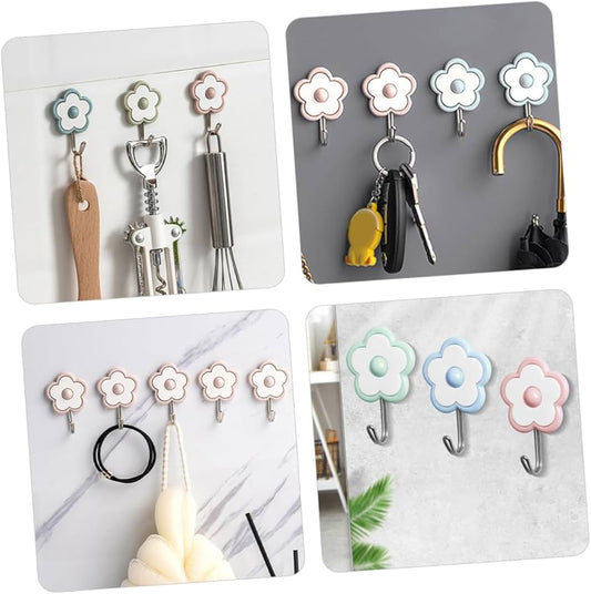 5-Piece Flower Wall Hook Set