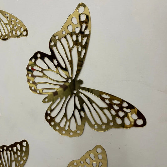 6 Pcs Golden Grace Butterfly Set Stickers