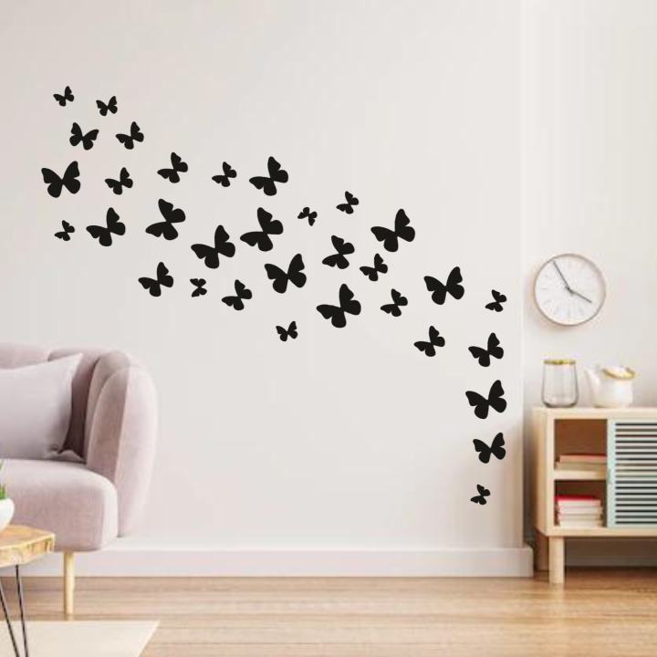 30 Wooden Butterfly Decor Pieces With Sticky Tape