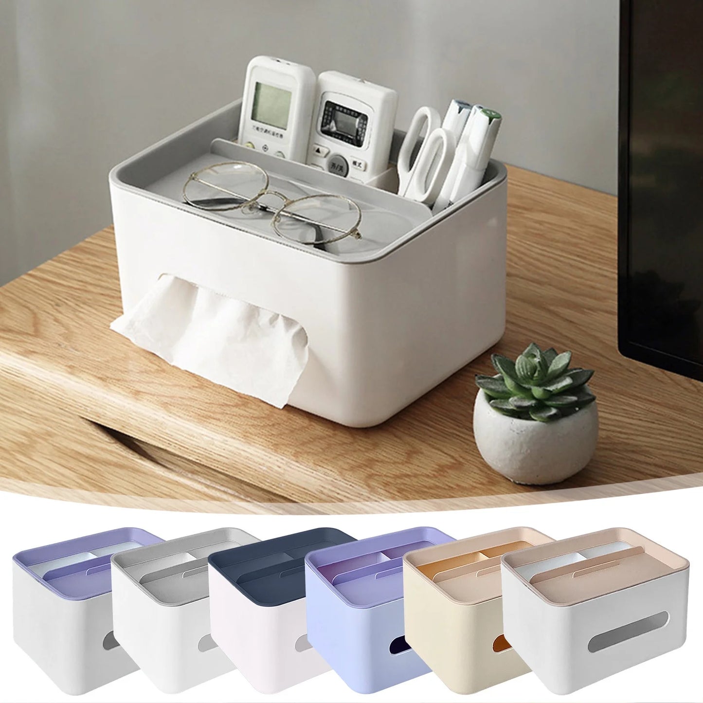 Tissue Storage Box With Remote Holder