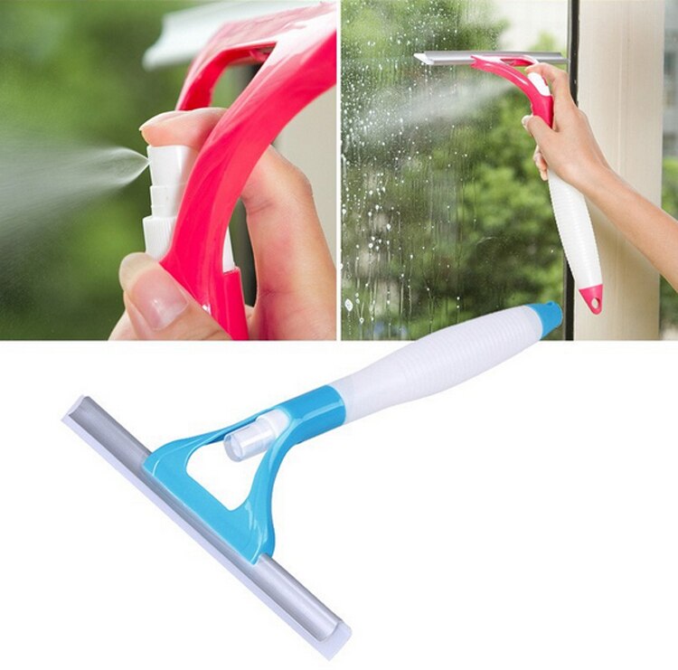 Multi-Surface Glass Wiper With Spray Bottle