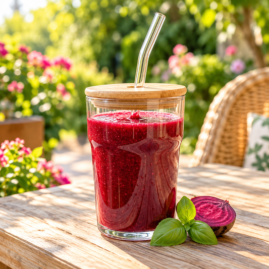 Aesthetic Glass Tumbler with Bamboo Lid & Straw