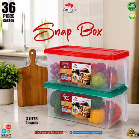 Airtight Snap Lock Food Container – 3-Liter Refrigerator Storage Box