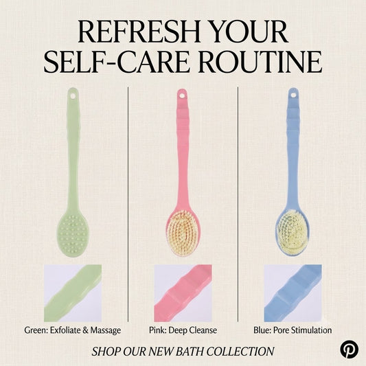 Bath Body Brush Long Handle Skin Exfoliating Shower Scrubber