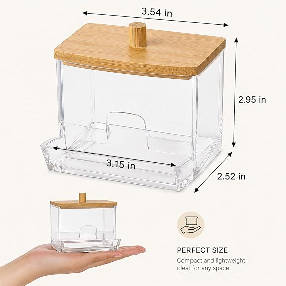 Clear Cosmetic Storage Holder – Cotton Swab & Beauty Accessory Organizer