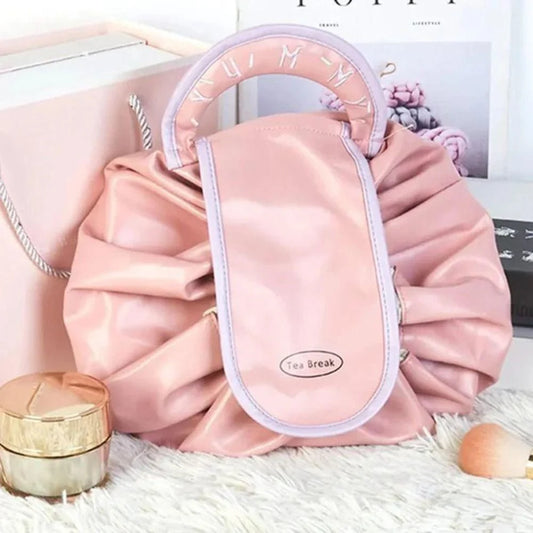 Makeup Storage Pouch – Reusable Drawstring Cosmetic Bag with Handle