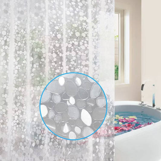 Durable Waterproof Shower Curtain with Hooks – 6x6 ft