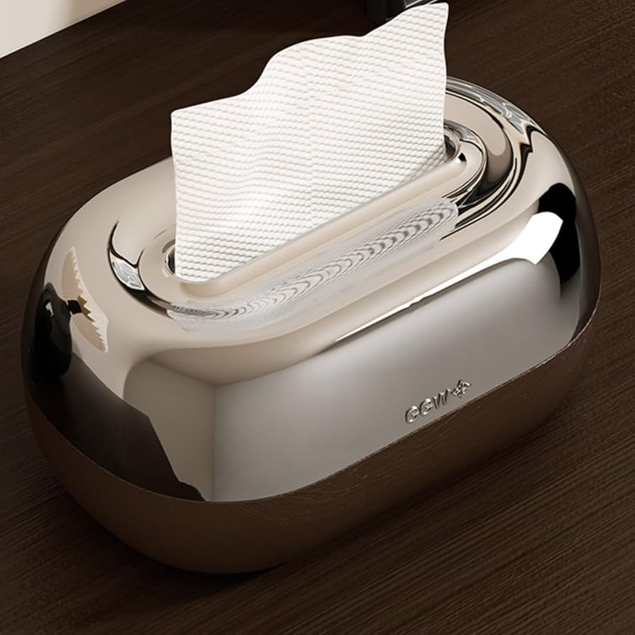 Elegant Desktop Tissue Holder – Compact Black Enclosed Tissue Box Cover for Home Decor