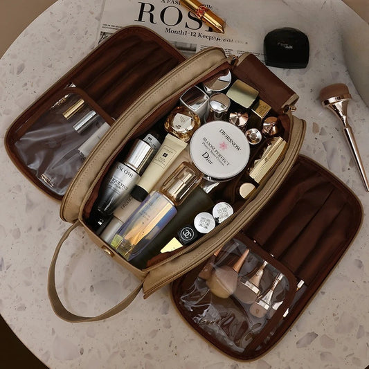 Elegant Leather Beauty Travel Bag