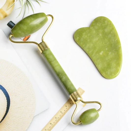 Face Roller and Gua Sha Set + Beauty Tool