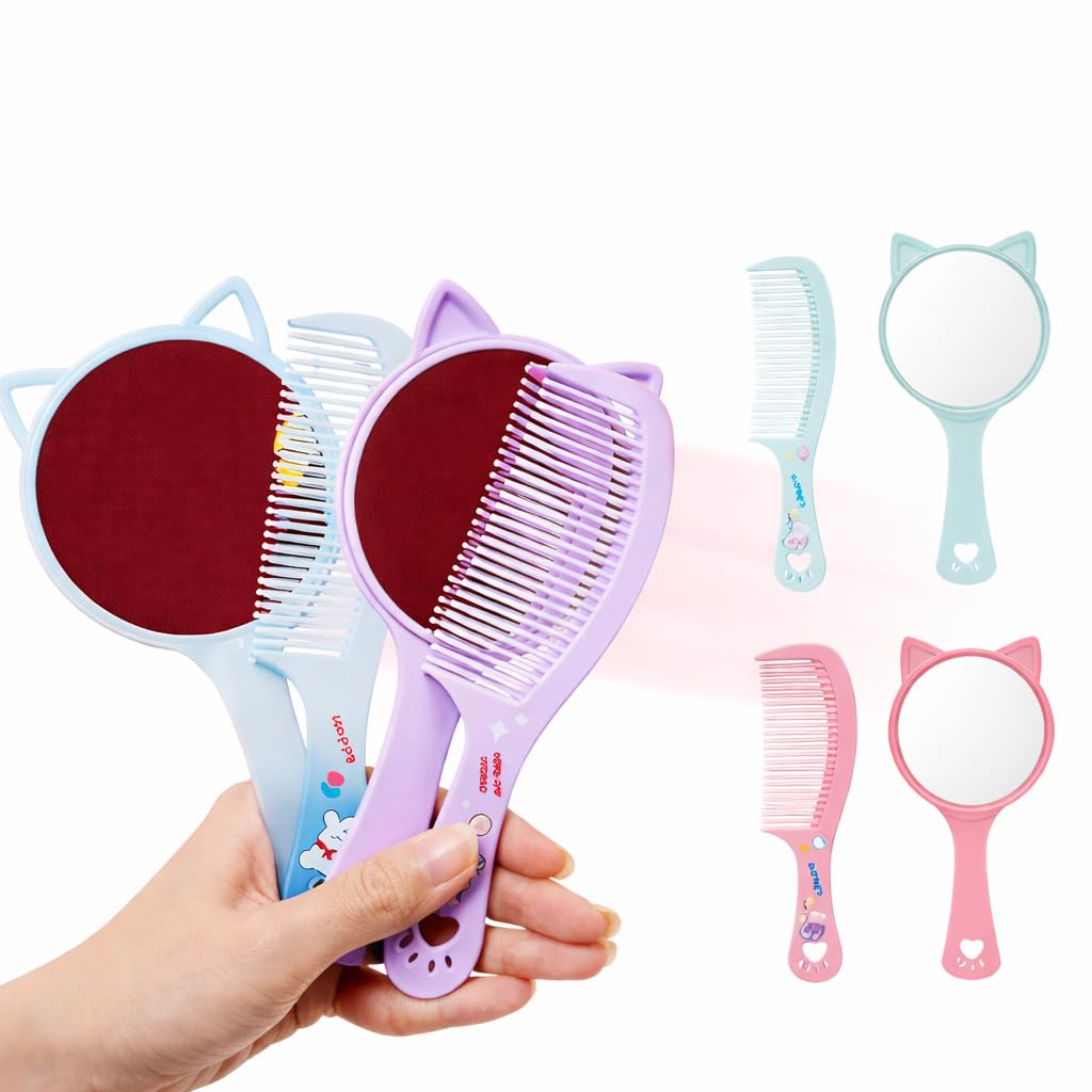 Lightweight Hand Mirror with Comb