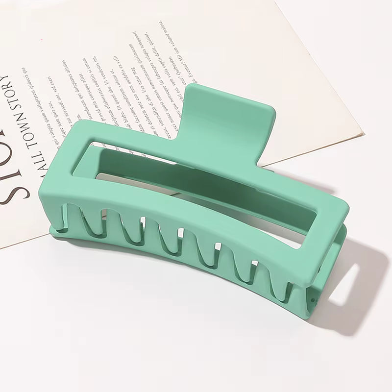 Matte Rectangular Hair Clips – Colorful 3-Piece Claw Set for Women & Girls