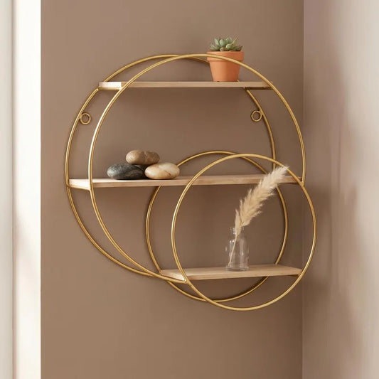 Modern 3-Tier Circular Wall Shelf – Decorative Storage Organizer