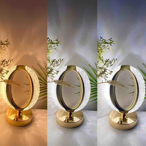 Oval LED Elegance Crystal Lamp