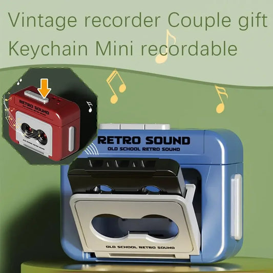 Portable Retro Voice Recorder Keychain – Mini Audio Device Style Key Ring