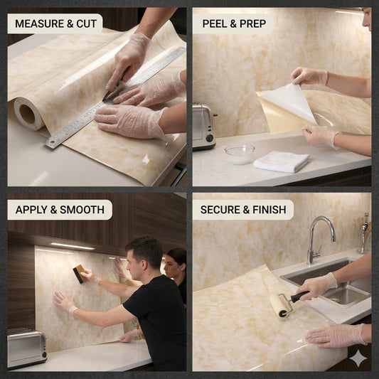 Self-Stick Marble Design Sheet for Cabinets and Walls