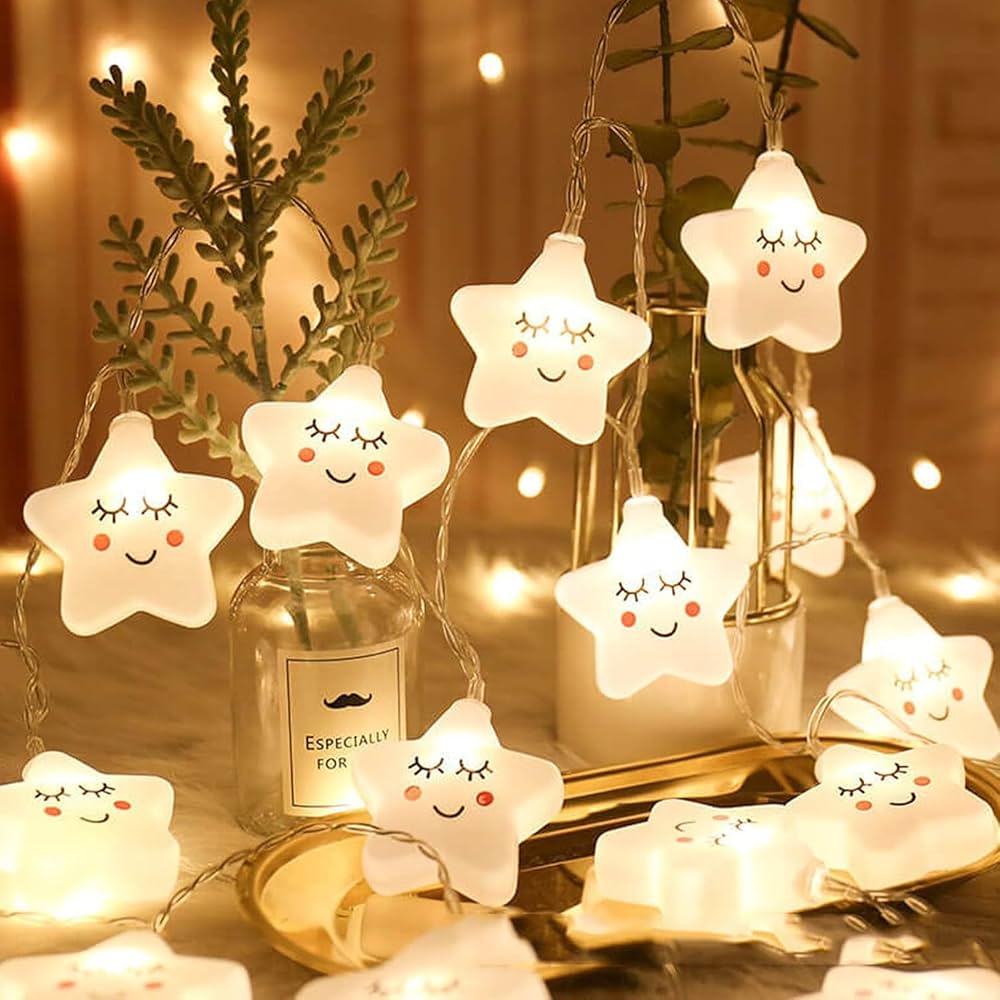 Star Shape USB LED Lights – Warm Decorative Fairy String Lights
