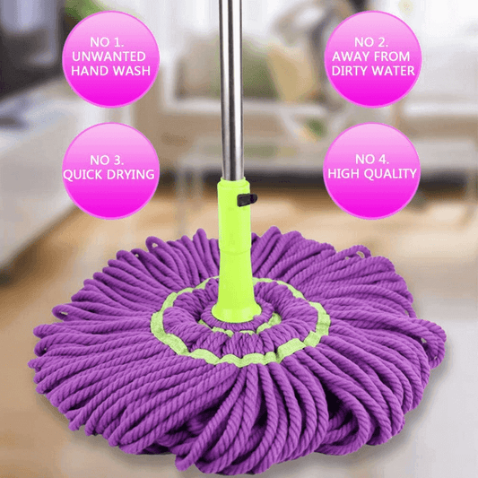 Telescopic Self-Wringing Mop – Reusable Microfiber Floor Cleaning Mop