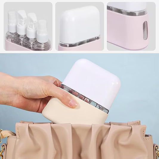 4 In 1 Mini Shampoo Dispenser Set Portable Travel Bottle Kit
