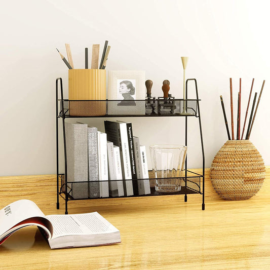 2 Tier Stack Steel Shelf Organizer