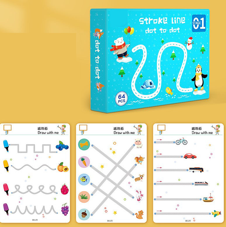64 Page Childrens Tracing Book With Two Erasable Markers