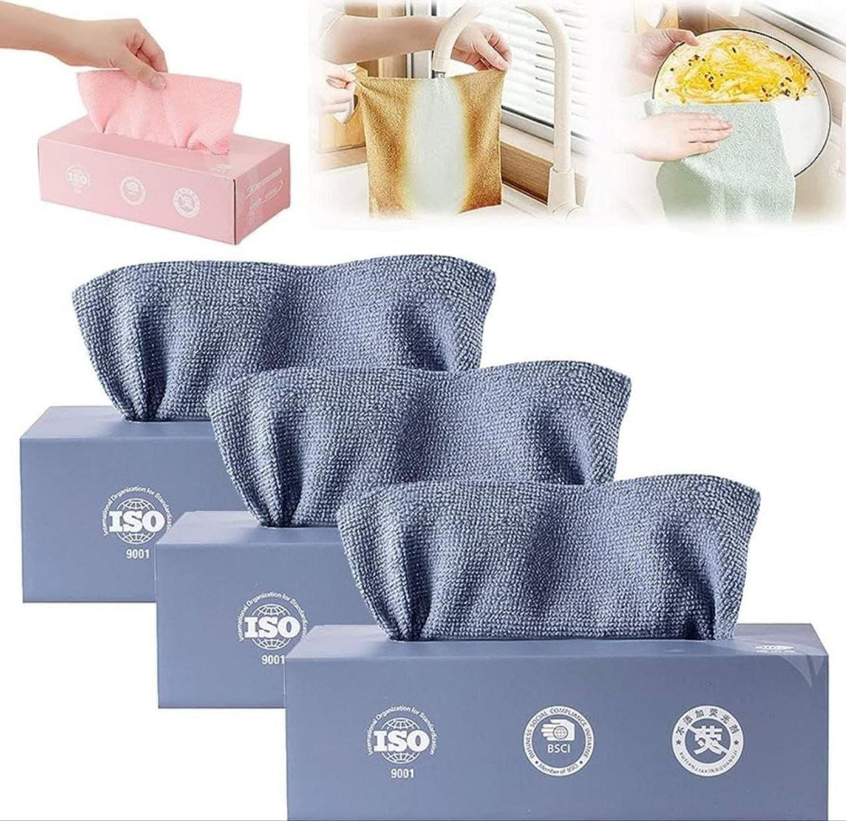 20Pcs Multipurpose Microfiber Cloths Reusable Home Cleaning Rags