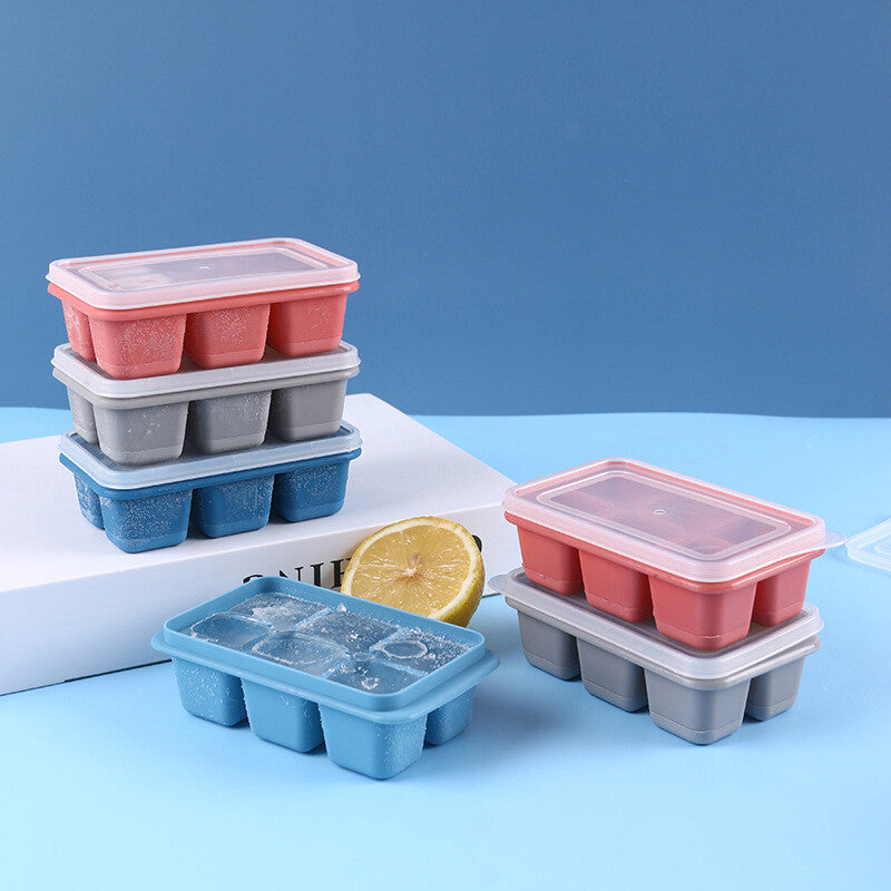 Silicon Ice Cube Mould With DIY Lid 6 Grid
