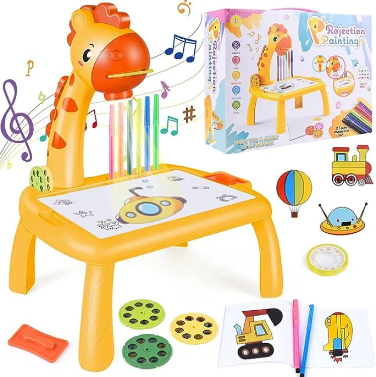 Drawing Projector Table for Kids, Trace and Draw Projector Toy with Light & Music