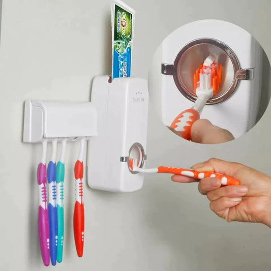 Toothpaste Dispenser & Brush Holder, Home and Living