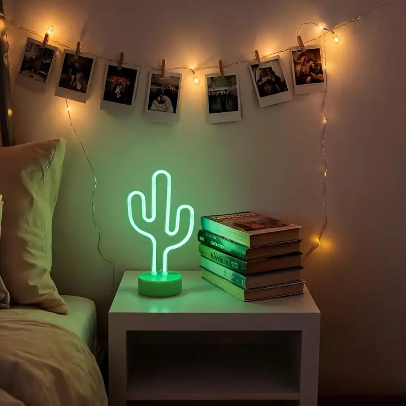 Cactus Shape Night Light Battery-Powered Table Lamp