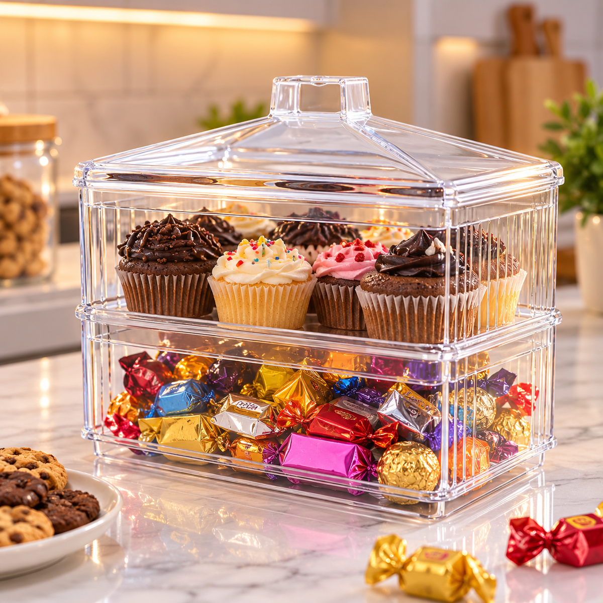 1. BPA-Free Acrylic Kitchen Organizer Box – 700ml