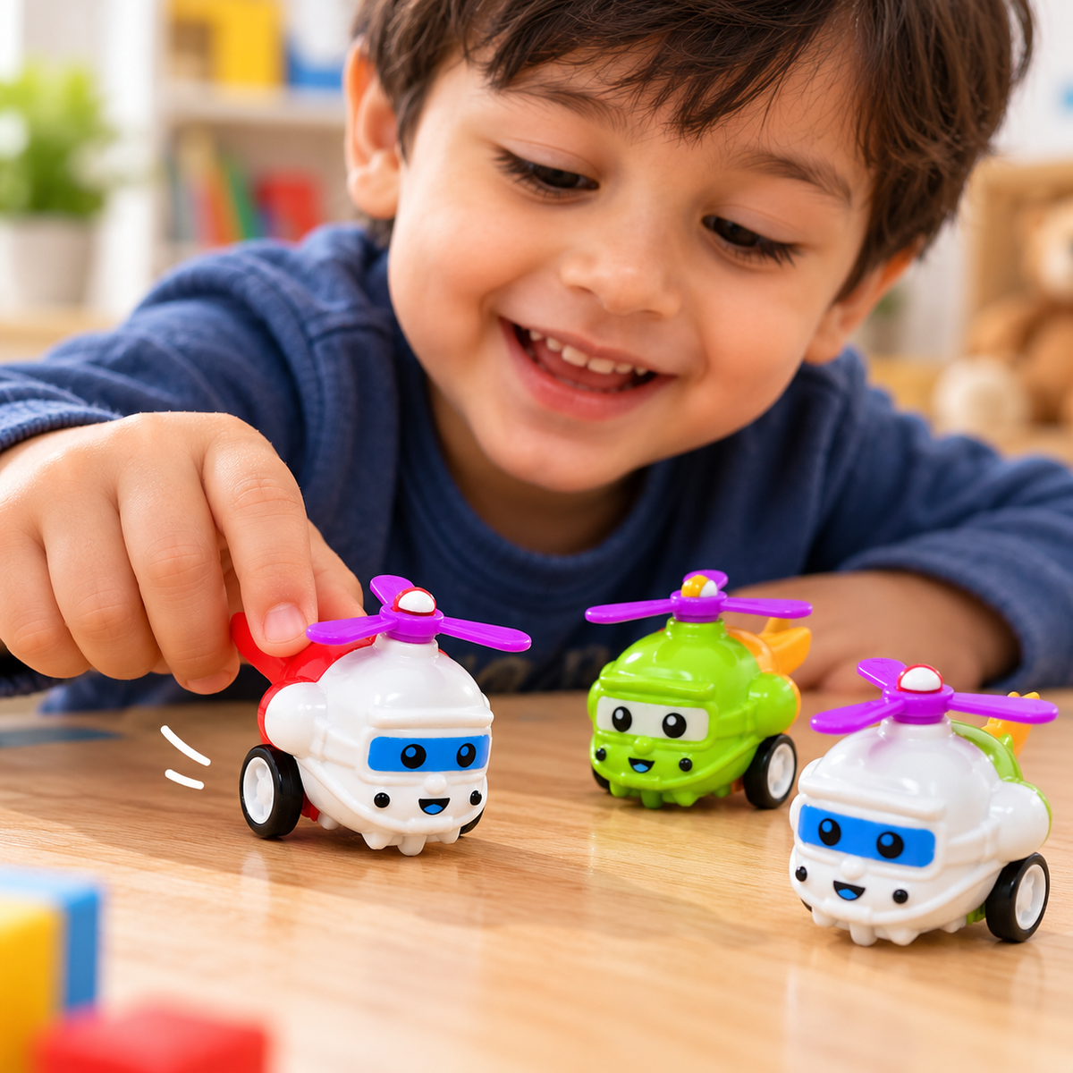 1. Cartoon Helicopter Toy Cars – Cute Vehicle Gift Set for Kids