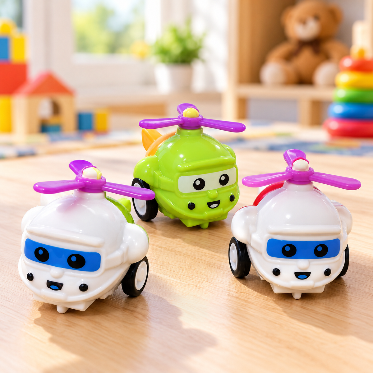 1. Cartoon Helicopter Toy Cars – Cute Vehicle Gift Set for Kids