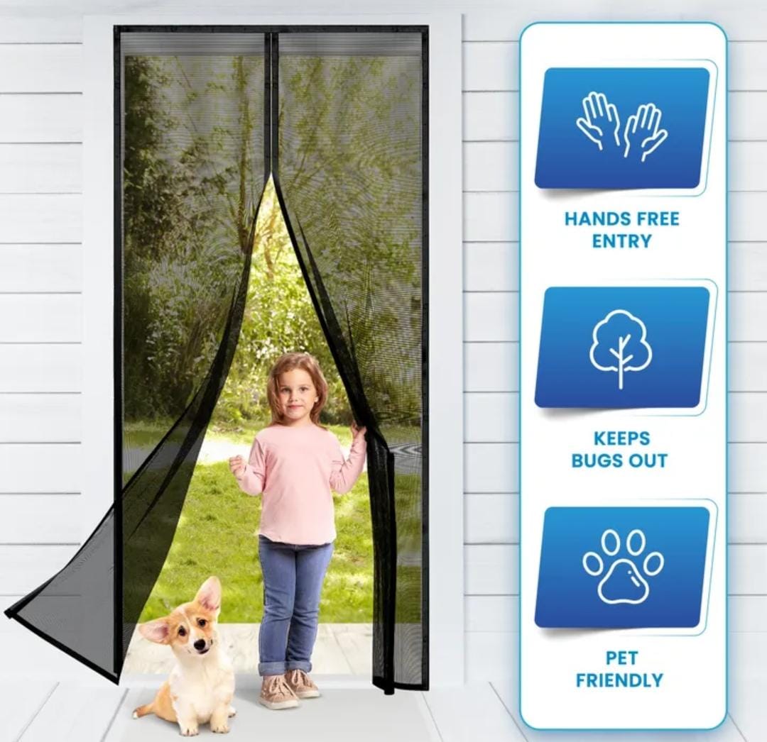 1. Magnetic Mesh Door Curtain – Mosquito & Insect Protection