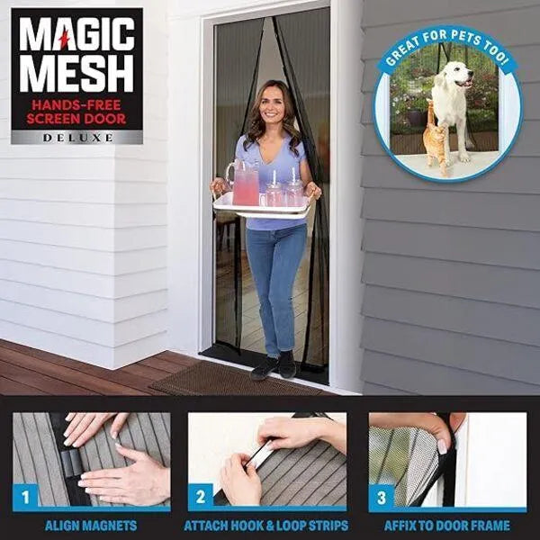 1. Magnetic Mesh Door Curtain – Mosquito & Insect Protection