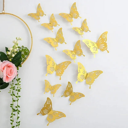 12Pcs Golden Butterfly Stickers Under 1$