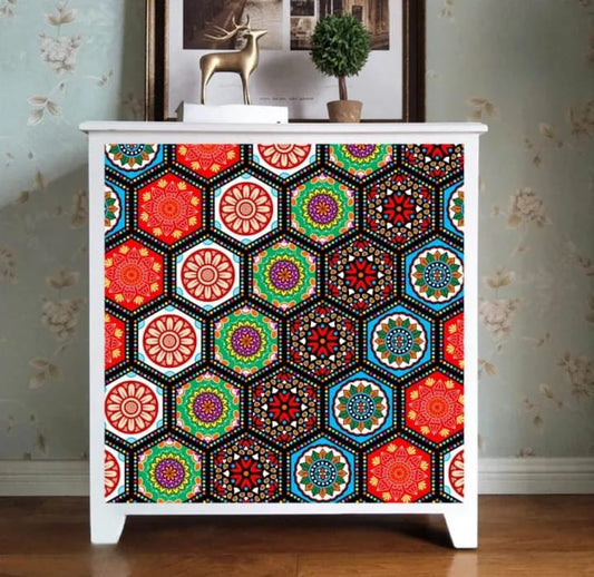 12Pcs Hexagon Tile Stickers
