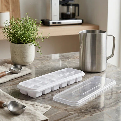16 Cube Ice Tray with Spill-Resistant Lid
