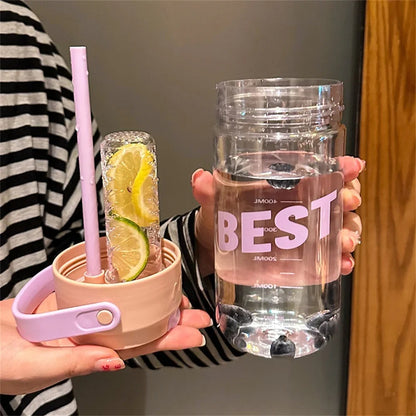 Portable Water Bottle With Straw & Built In Filter