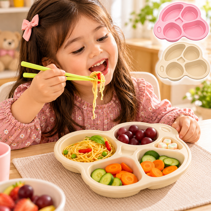 Cartoon Car Kids Plate Divided Meal Tray For Toddlers