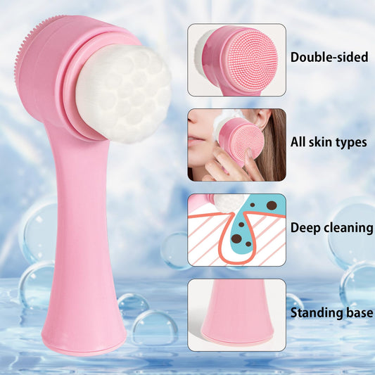 2-in-1 Face Scrubber: Soft Silicone Brush for Cleansing & Exfoliating