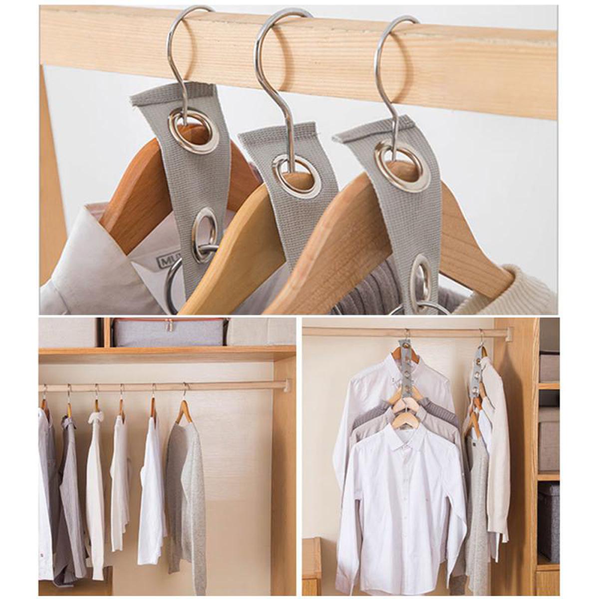 2 Pcs 4 Hole Magic Clothes Hanger Strip