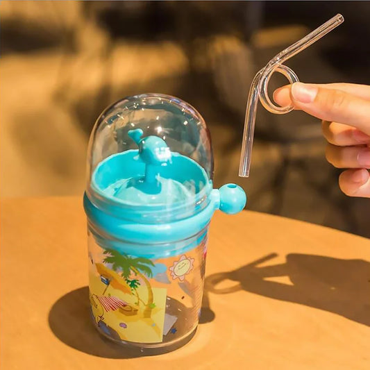 Dolphin Fountain Fancy Kids Water Bottle