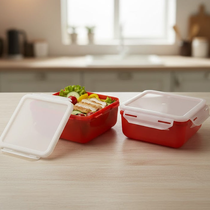 2Pcs Twin Storage Containers – Airtight & Fresh Keeping, Kitchen Accessories